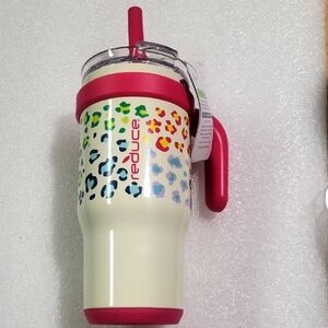 Reduce Cream Tumbler with Multicolor Leopard Print